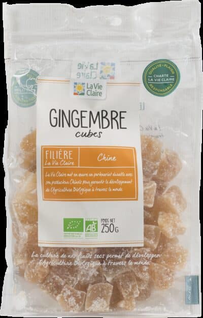 Gingembre confit en cubes bio