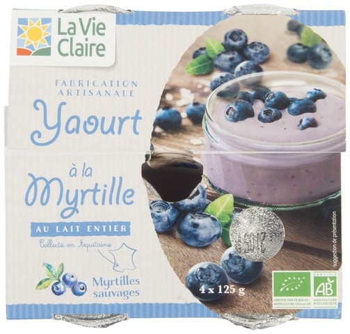 Yaourt brassé myrtille sauvage bio