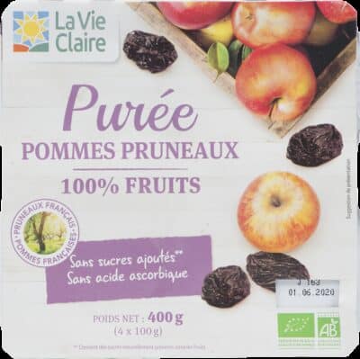 Purée pommes pruneaux bio