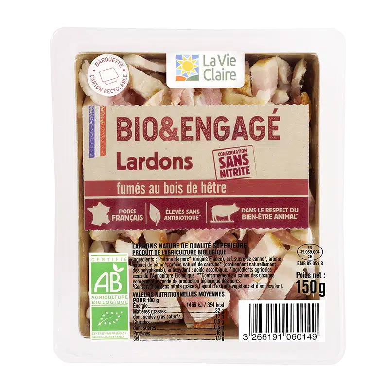 Lardons fumés sans nitrite bio