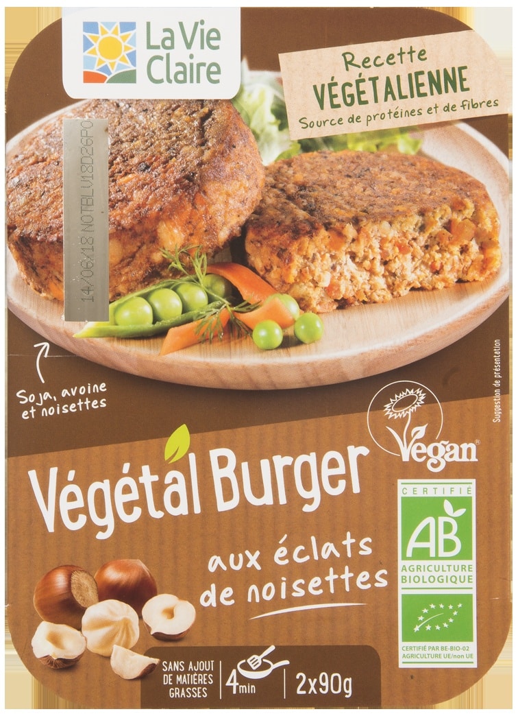 Végétal burger aux éclats de noisettes bio
