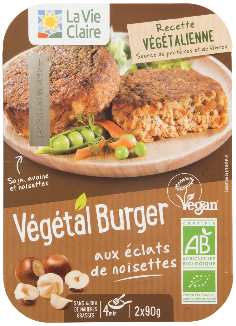 Végétal burger aux éclats de noisettes bio