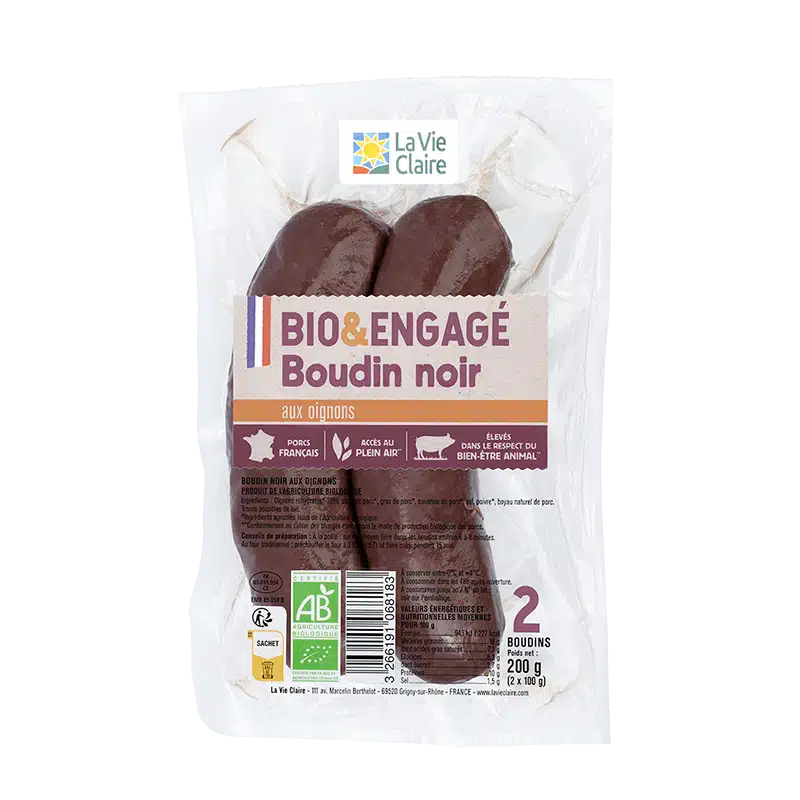 Boudins noirs aux oignons bio