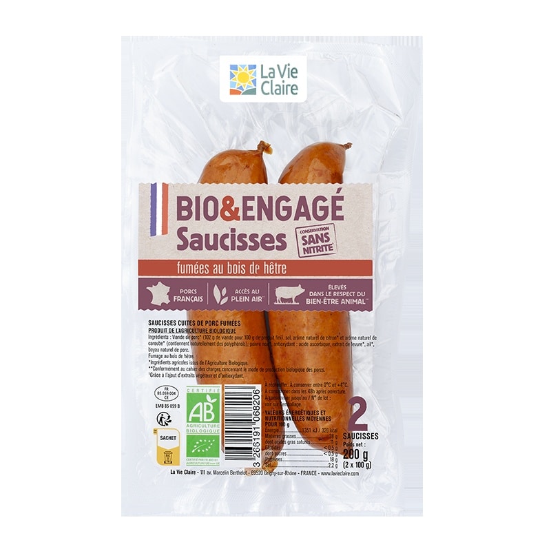Saucisse fumée conservation sans nitrite bio