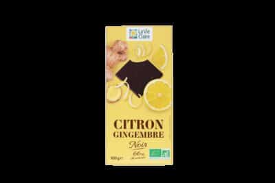 Chocolate with candied lemon peel and ginger
