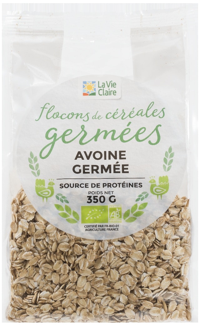 Flocons d'avoine germés bio
