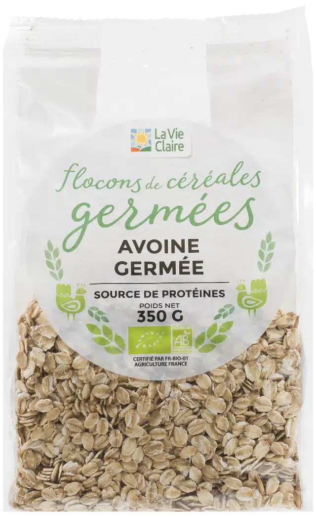 Flocons d'avoine germés bio