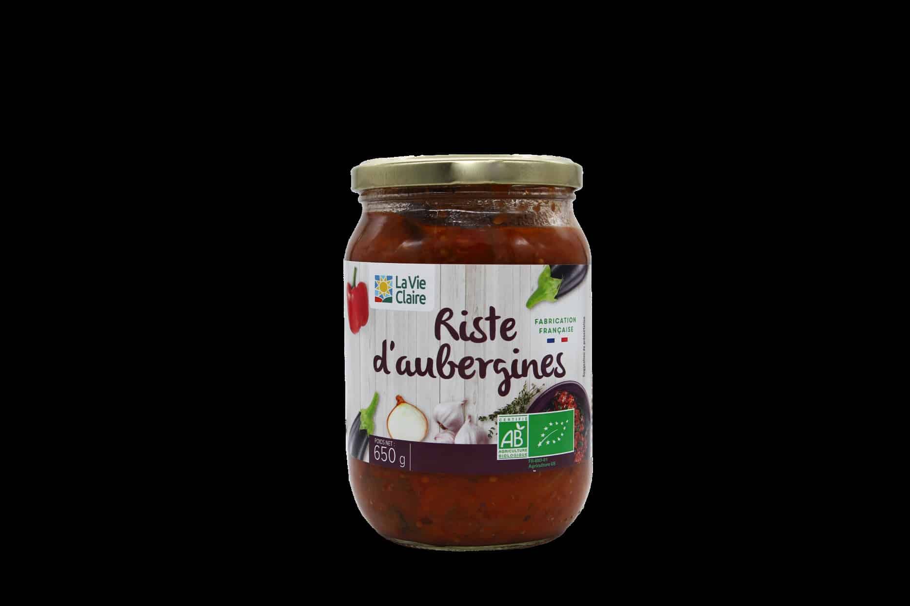 Riste d'aubergines cuisinées aux oignons et aux poivrons