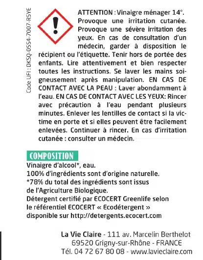 Vinaigre ménager 14°