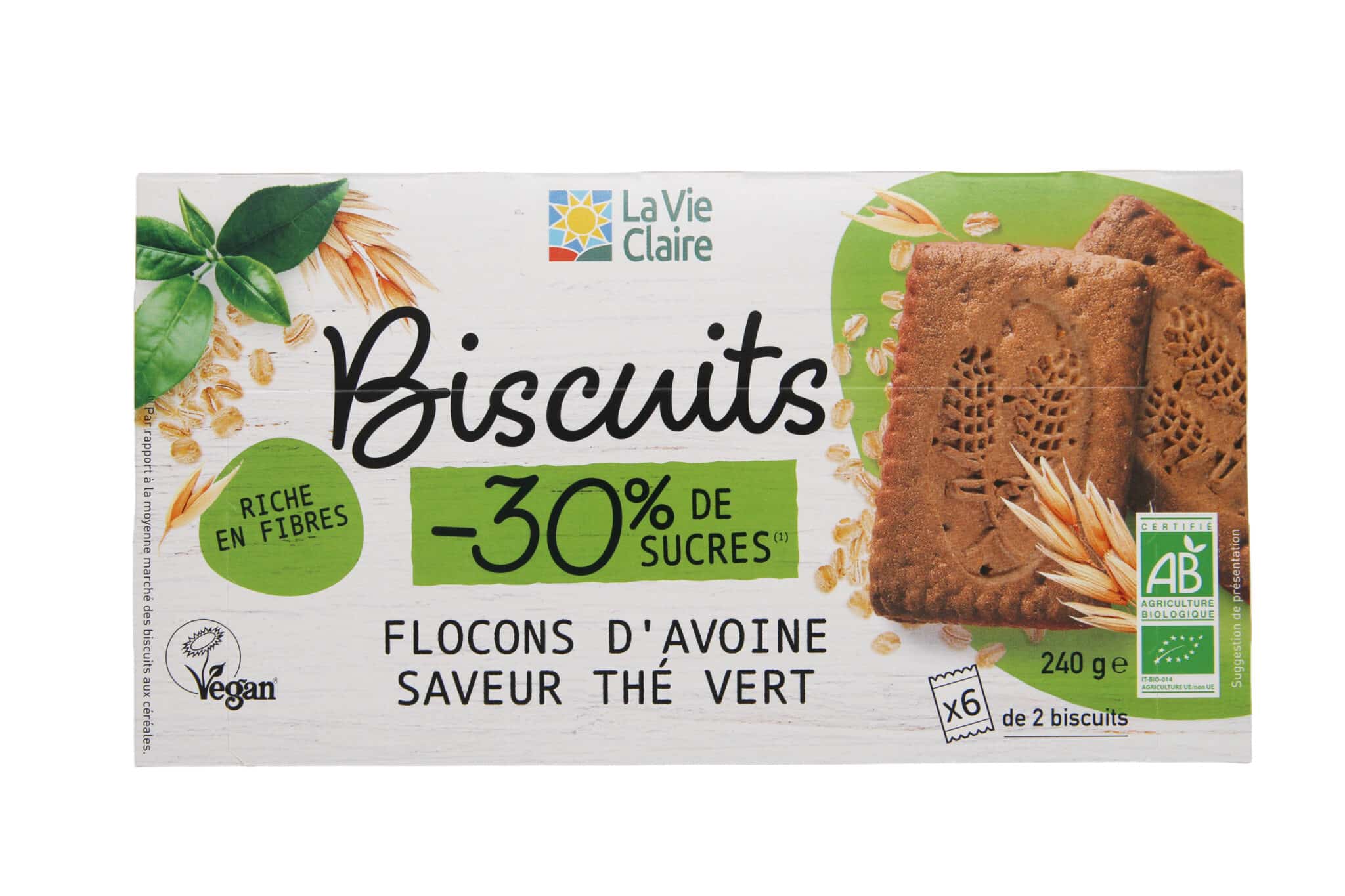 Biscuit céréales complètes au thé vert bio