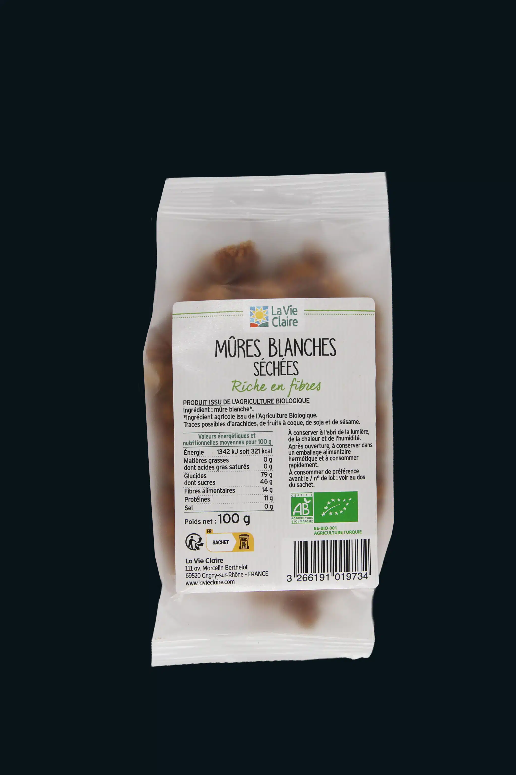 Mûre blanche sechée biologique