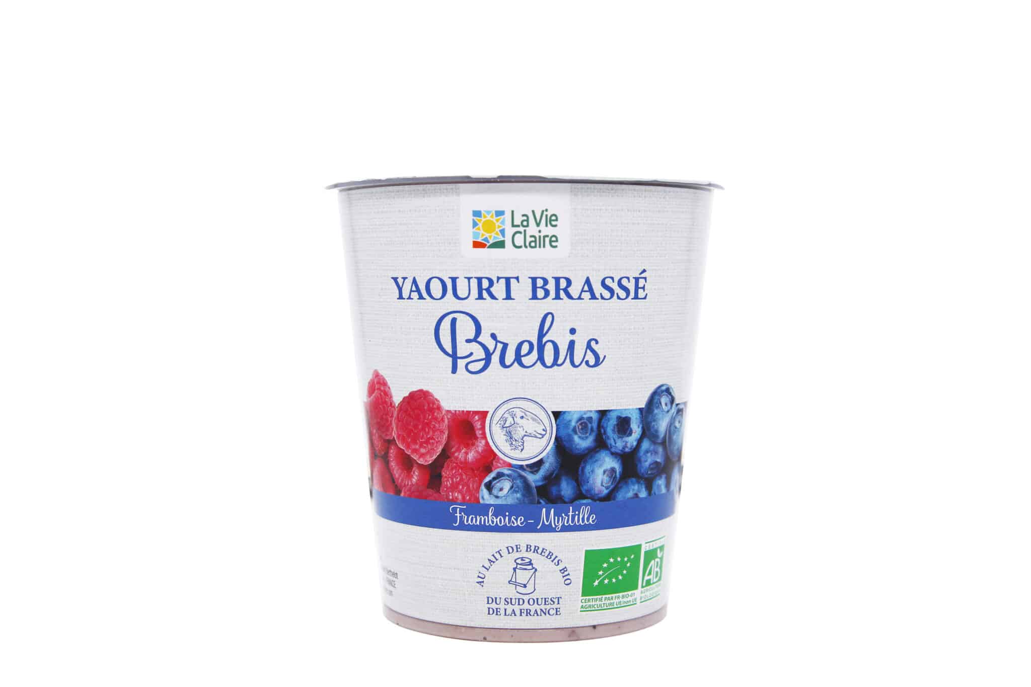 Yaourt brassé brebis framboise-myrtille bio