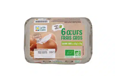Boîte 6 oeufs calibre 63/73  bio