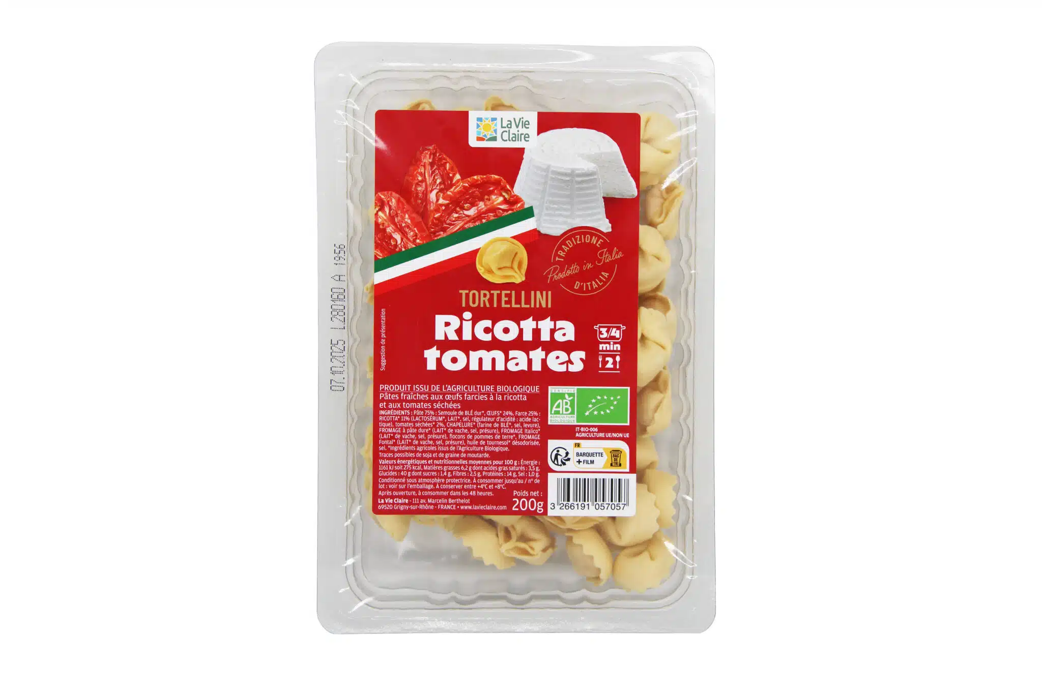 Tortellini Ricotta Tomates bio