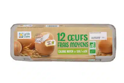 Boîte 12 oeufs calibre 53/63 bio