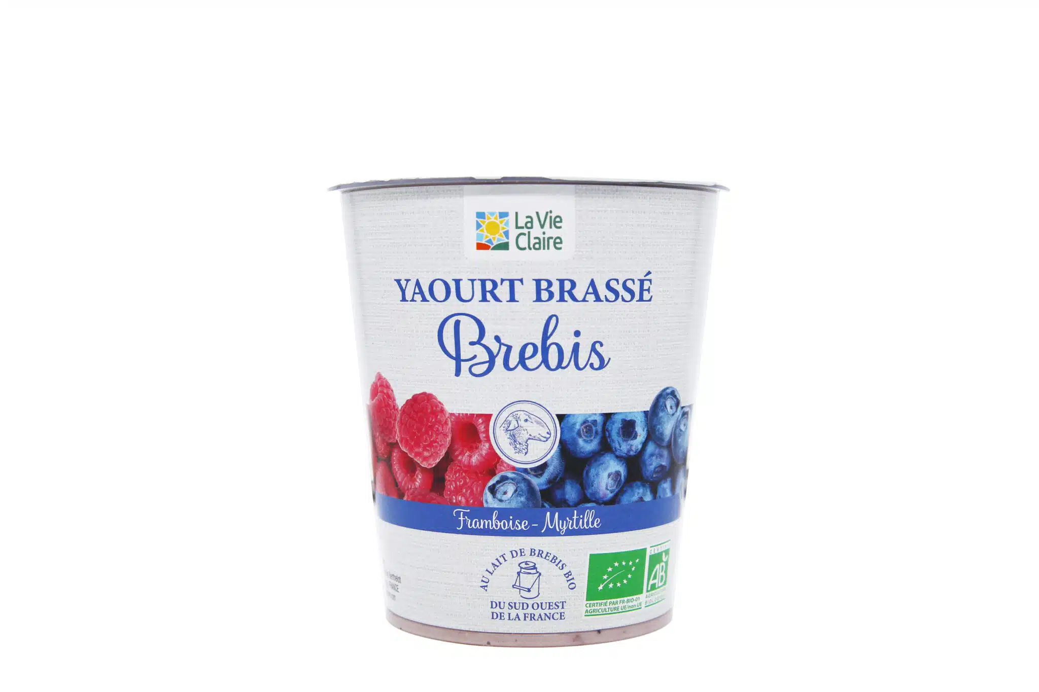 Yaourt brassé brebis framboise-myrtille bio