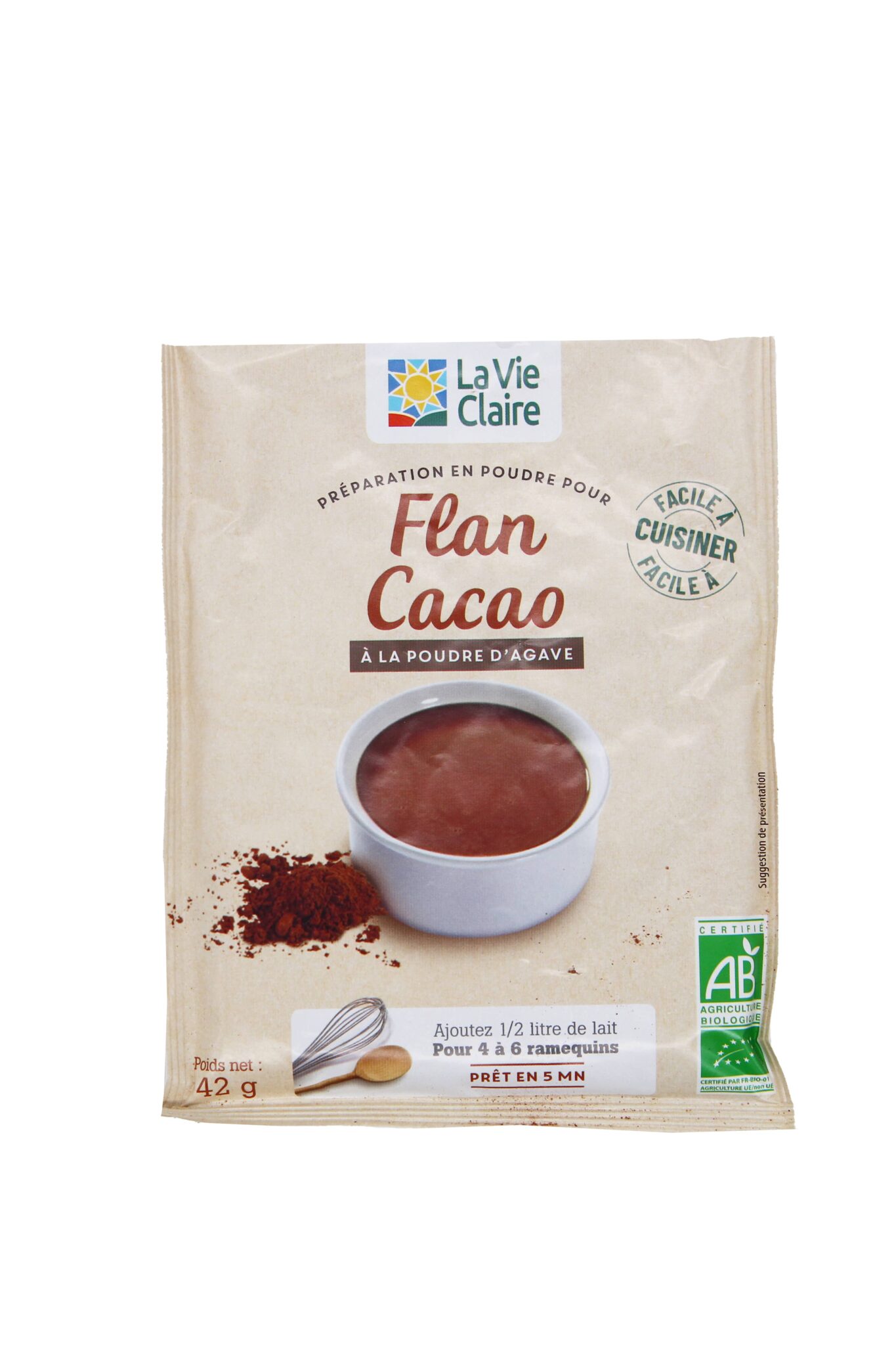 Préparation en poudre pour flan cacao bio
