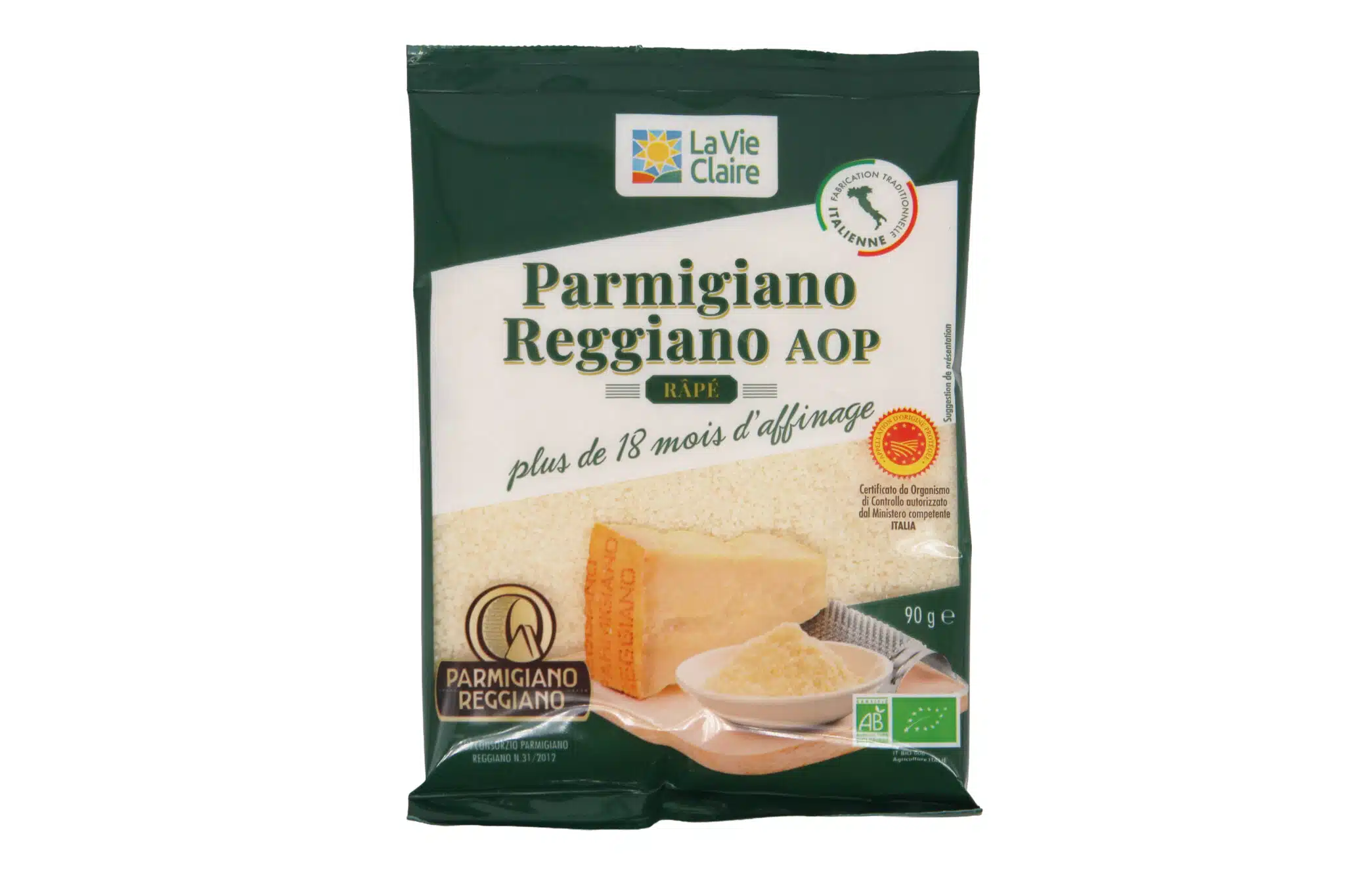 Parmigiano Reggiano AOP rapé 18 mois minimum