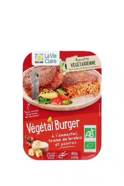 Végétal burger à l'emmental et poivron bio