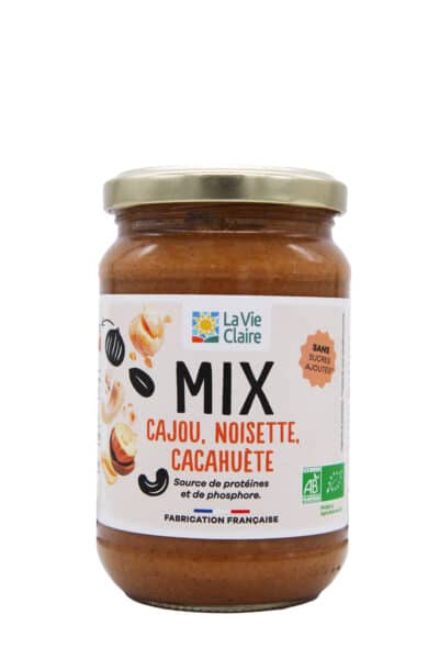 Purée cajou, noisettes cacahuètes