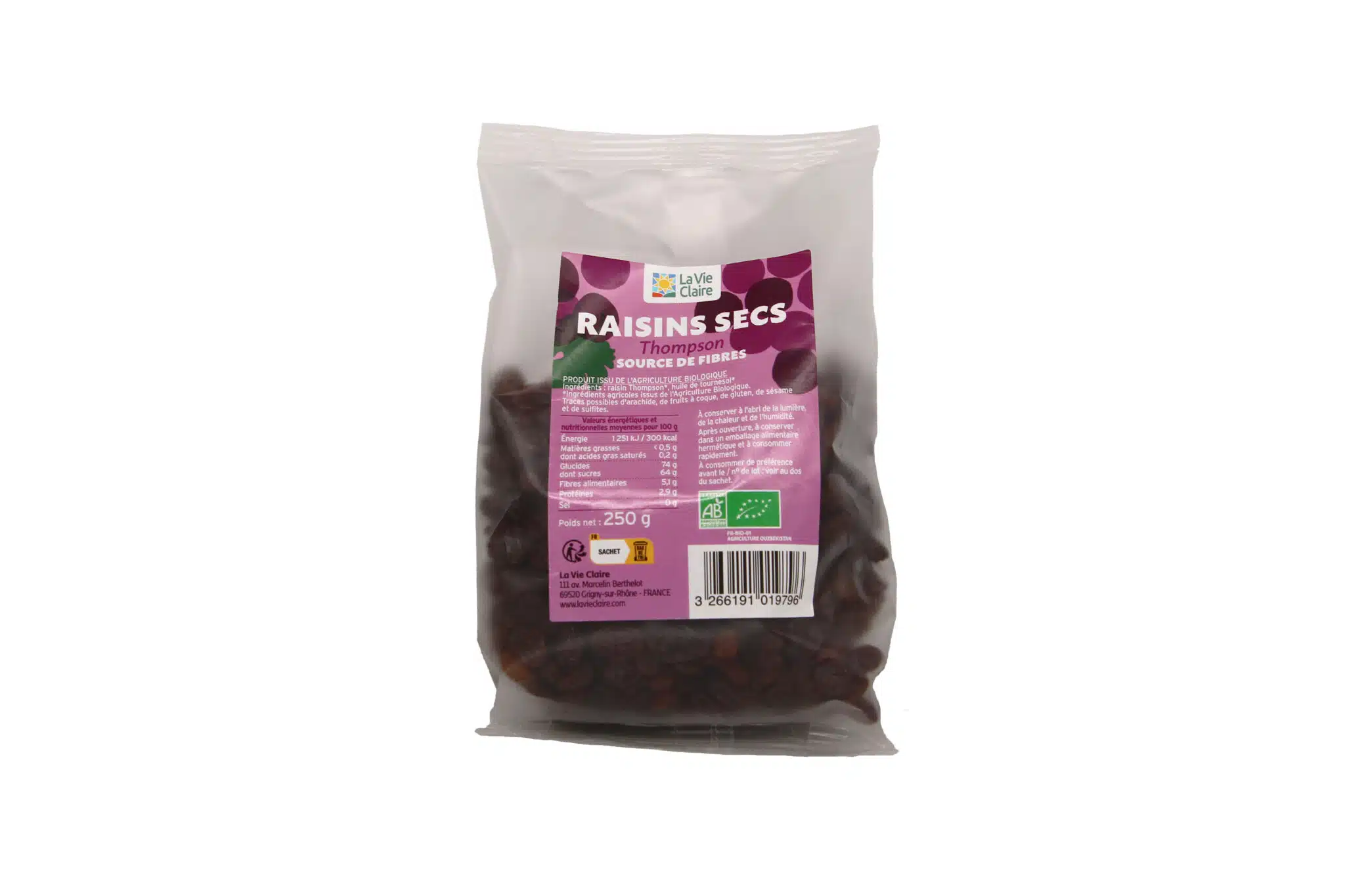 Raisin sec Thompson biologique