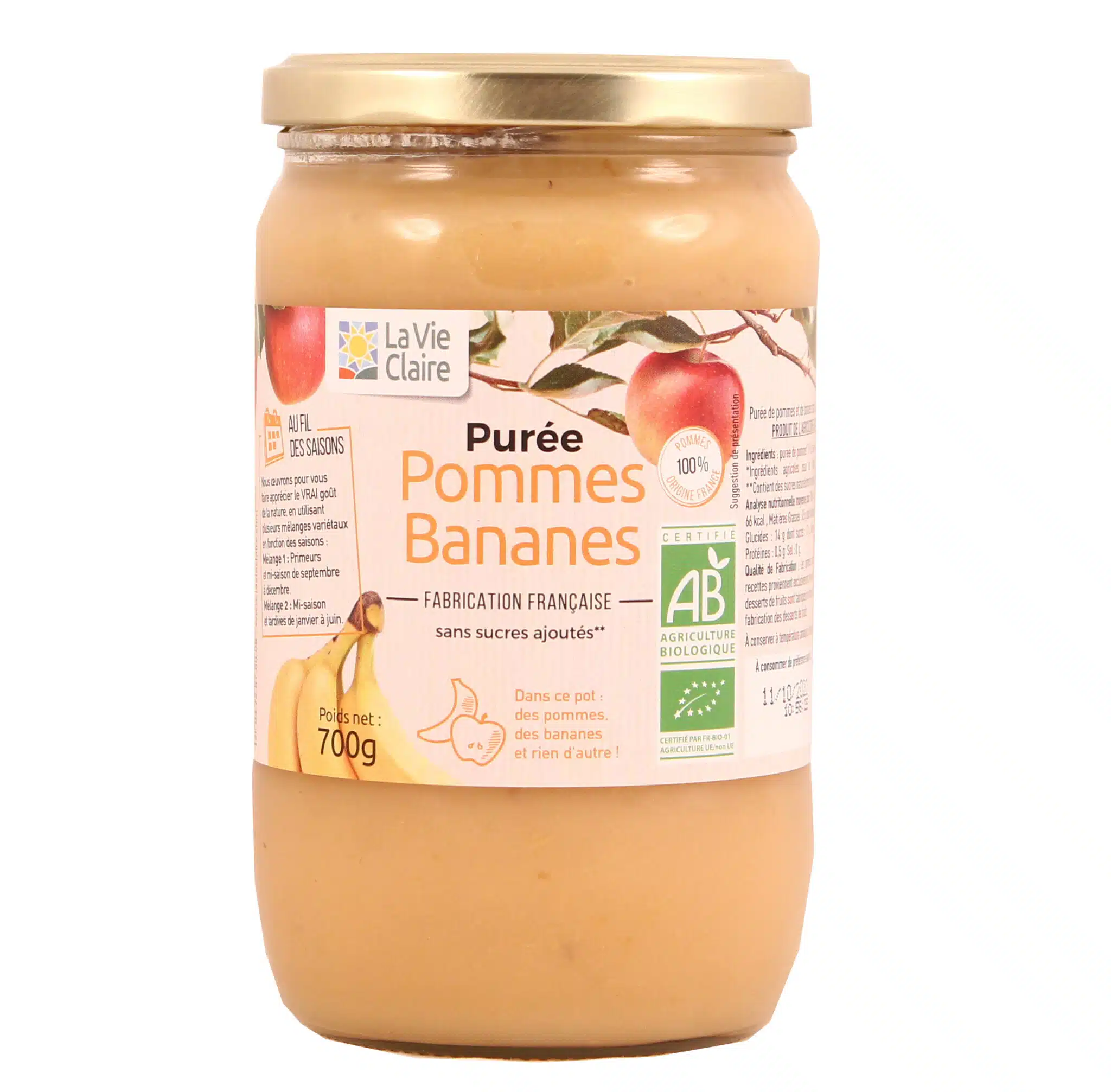 Purée pommes bananes bio