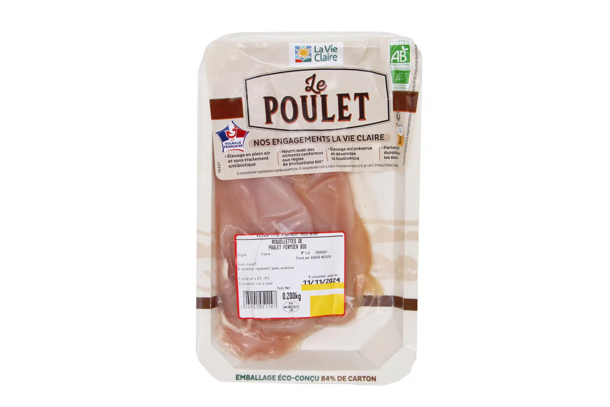 AIGUILLETTES POULET FERMIER BIO