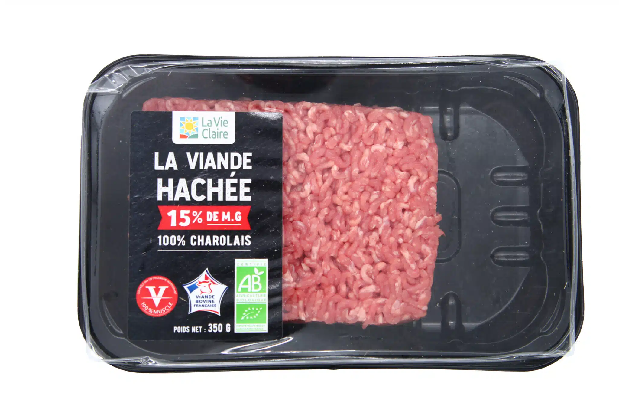 Viande hachée pur bœuf races à viande 15% MG