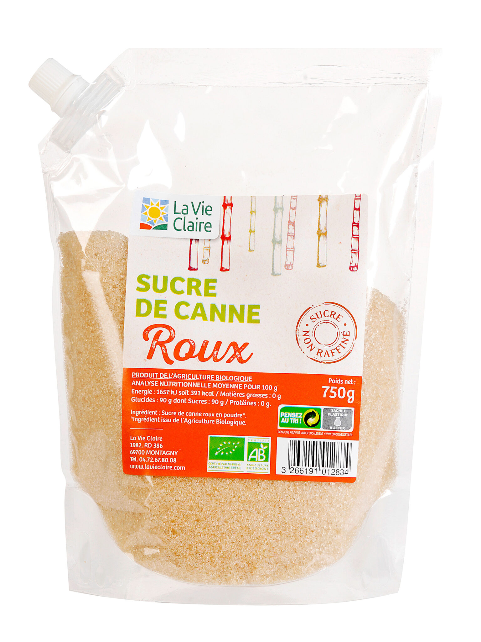 Sucre de canne roux bio