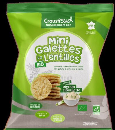 Mini Galettes de lentilles biologiques à loignon ciboulette