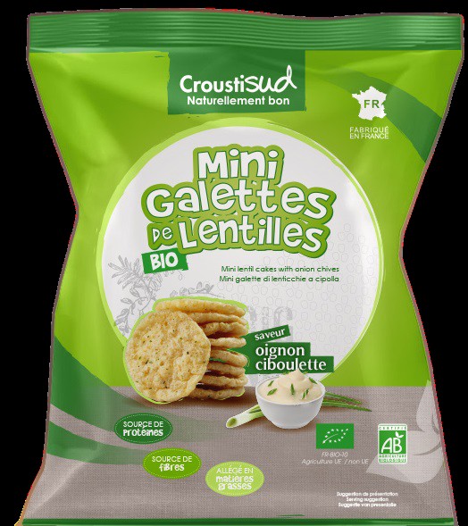 Mini Galettes de lentilles biologiques à loignon ciboulette