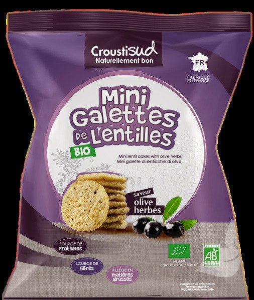 Mini Galettes de lentilles biologiques aux olives et herbes