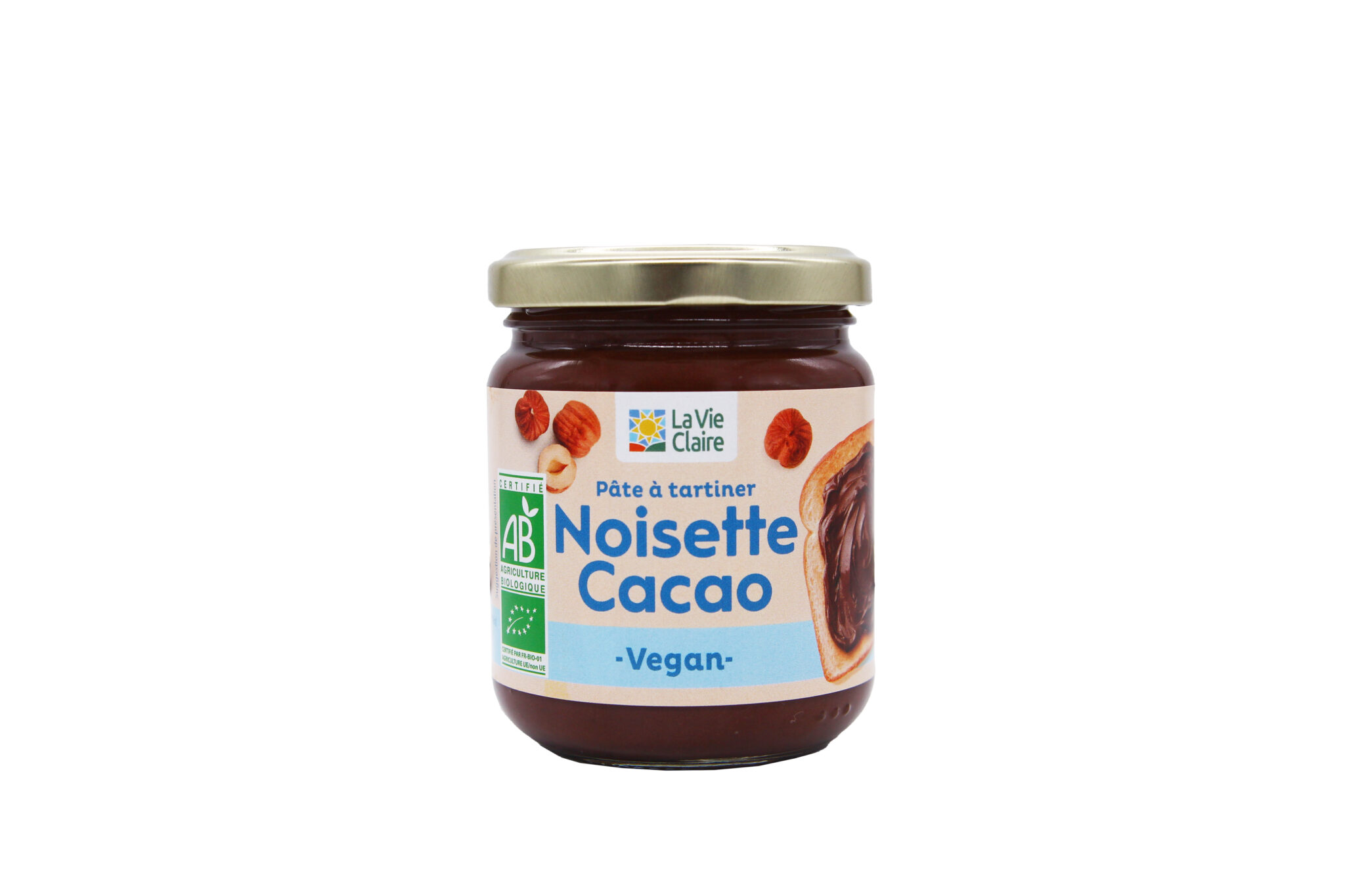 Pâte à tartiner noisette sans lactose bio