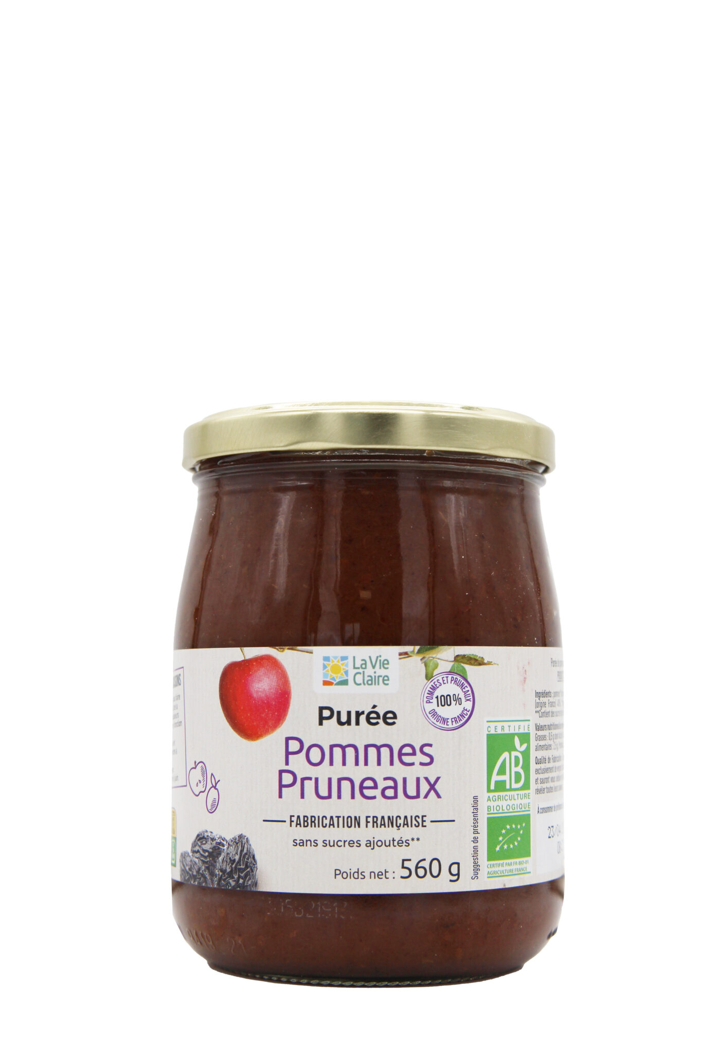 Purée pommes pruneaux bio