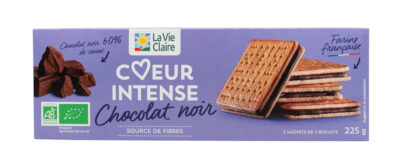 Biscuits fourés au chocolat noir bio