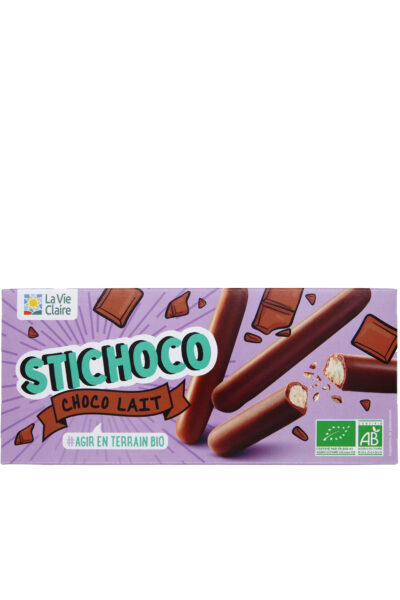 Batonnets enrobés de chocolat au lait bio