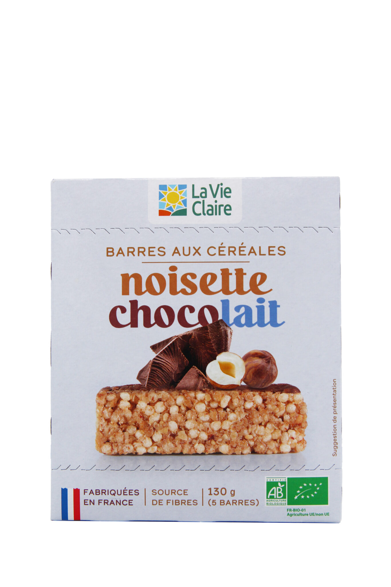 Barre de céréales chocolat noisettes bio