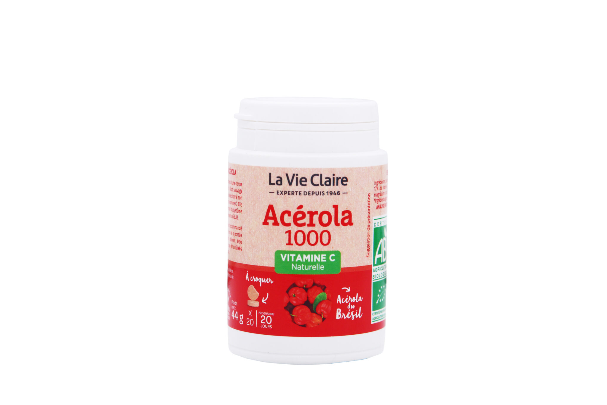 Acérola 1000 bio - 20 comprimés à croquer