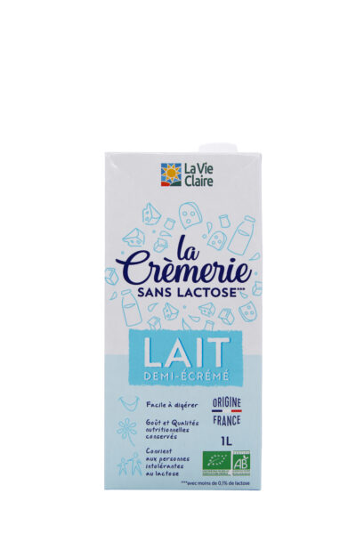 Lait 1/2 écrémé sans lactose bio