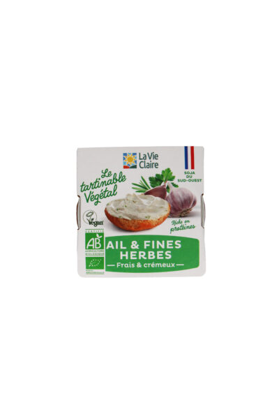 Tartinable végétal ail et fines herbes bio
