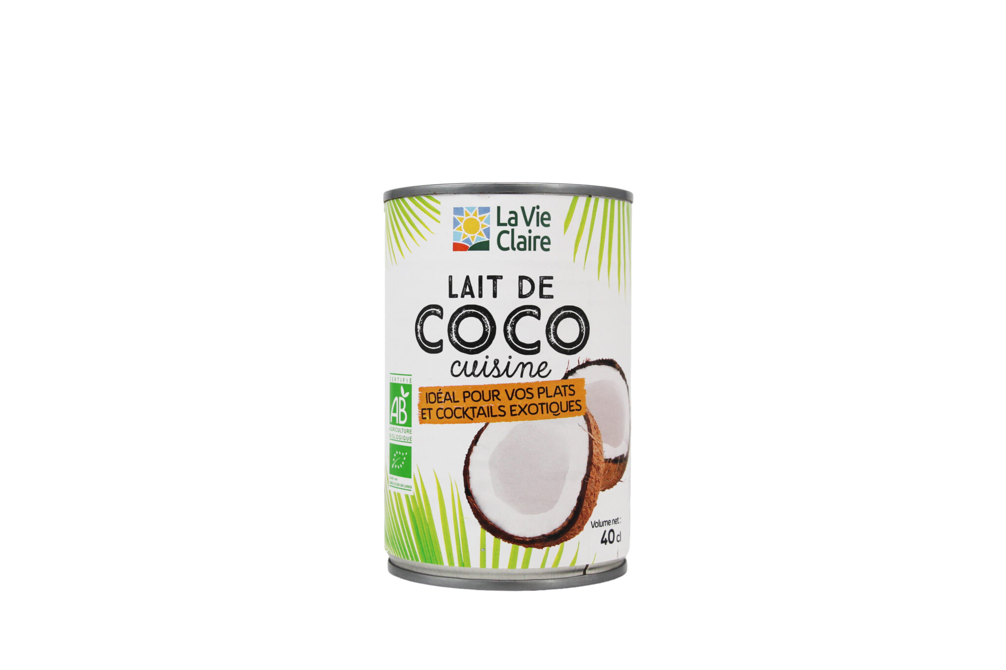Lait de coco nature 17% MG bio
