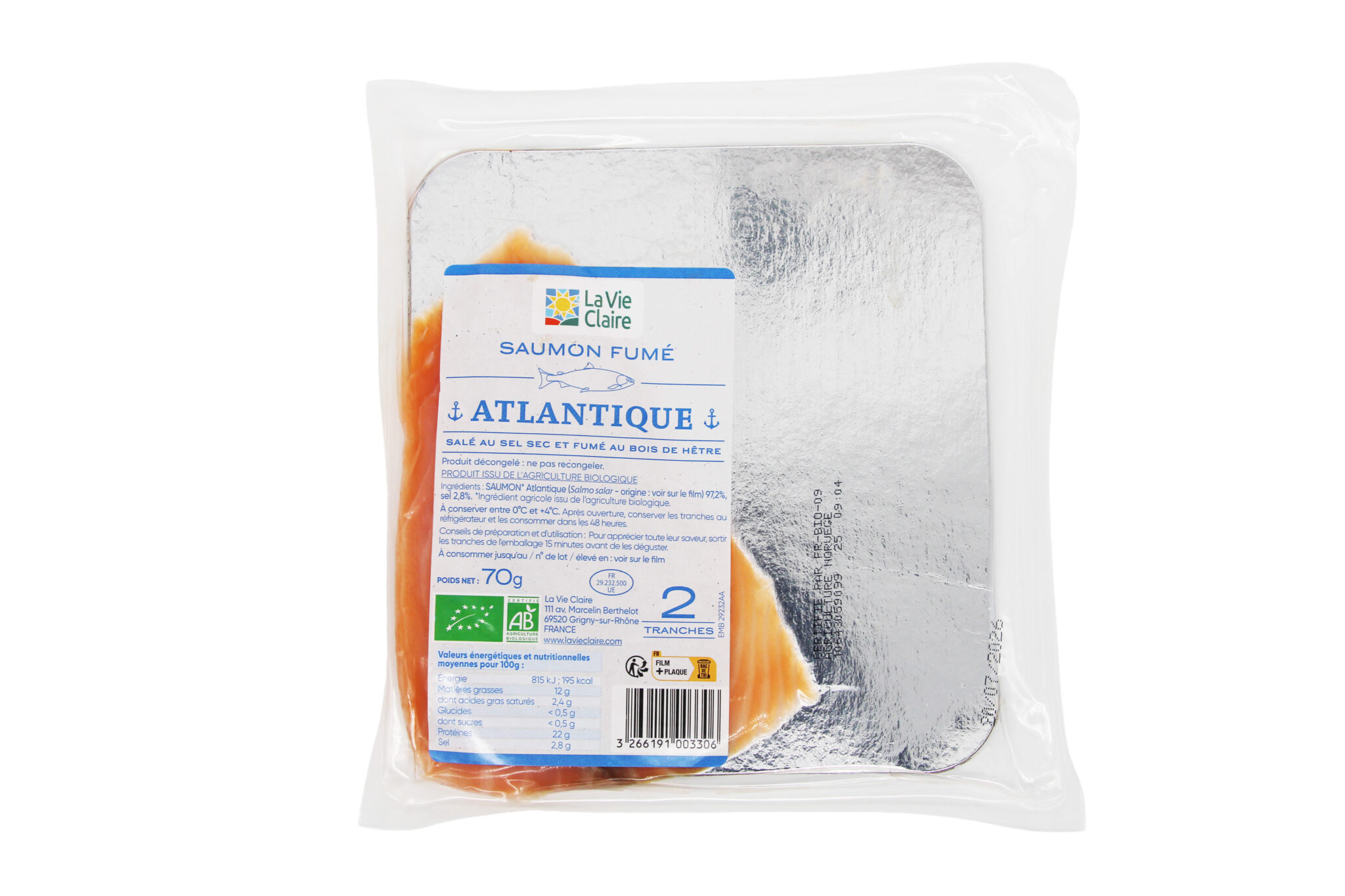 Saumon fumé Atlantique bio