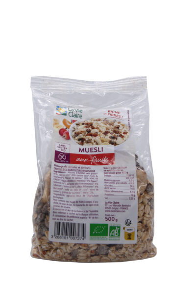 Muesli aux fruits sans gluten bio
