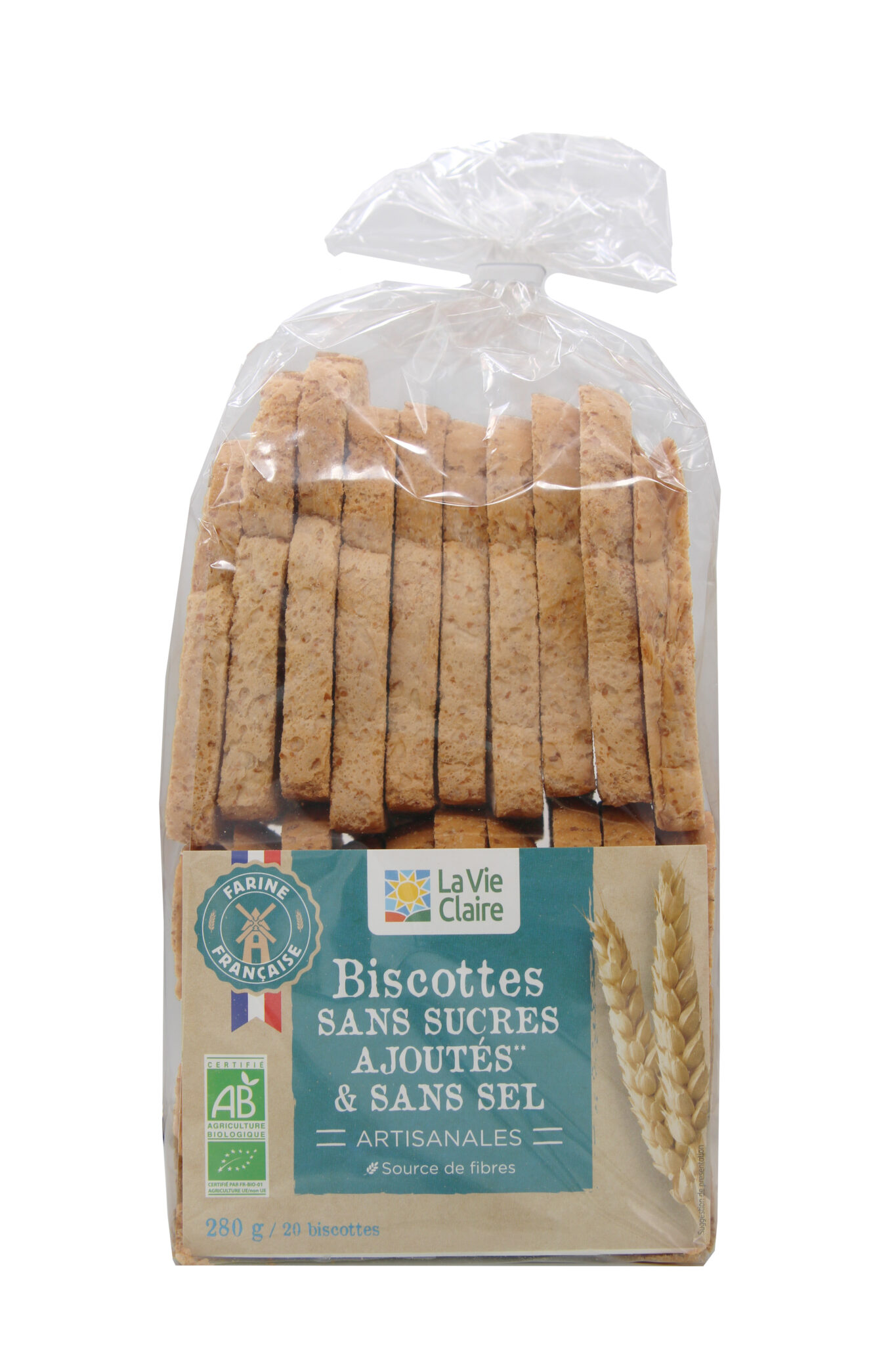 Biscottes sans sucres ajoutés et sans sel bio
