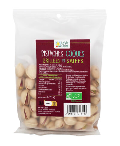 Pistaches grillées et salées bio