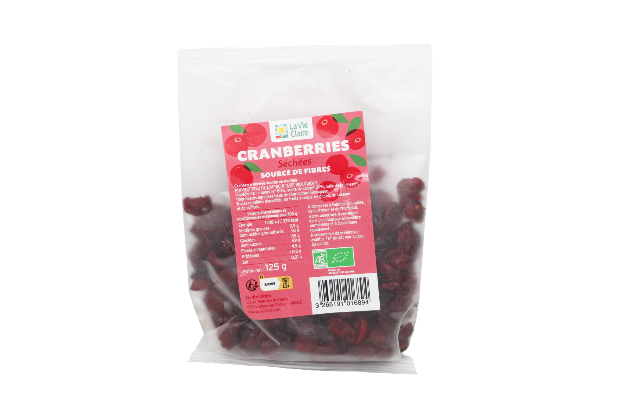 Cranberries séchées bio