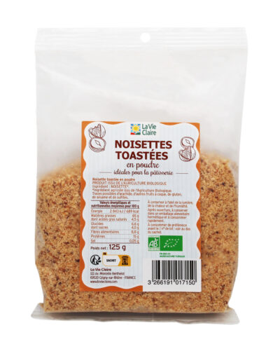 Noisettes toastées en poudre bio