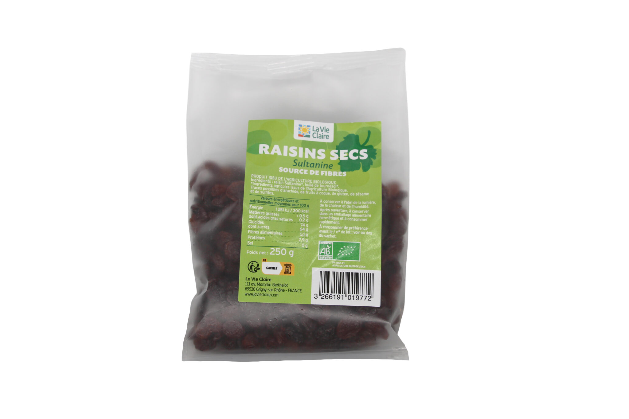 Raisin sec Sultanine bio