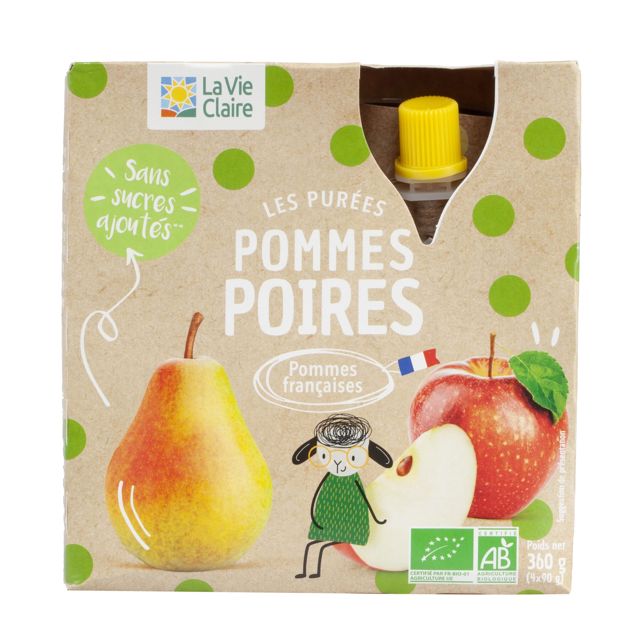 Purée de pomme poire sans sucres ajoutés