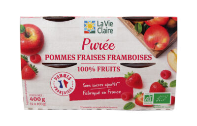 Purée pomme fraise framboise bio